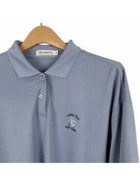 Monterey Club Mens XL Blue Turkey Run Golf Club Performance Polo Shirt